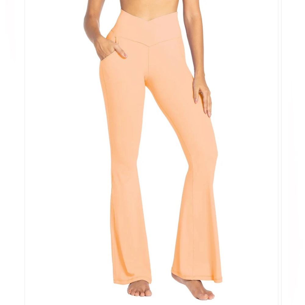 Sunzel Peach Cross Waist Flared Leggings size XS - Picture 5 of 10